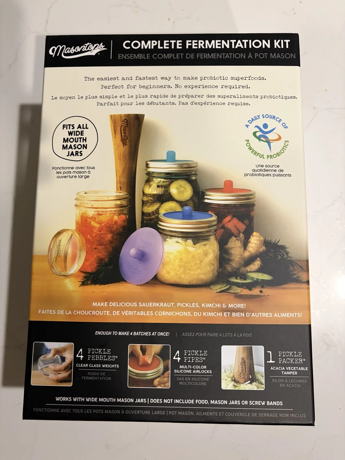 Masontops Complete Fermentation Kit box used by Oliver Makes Sauce